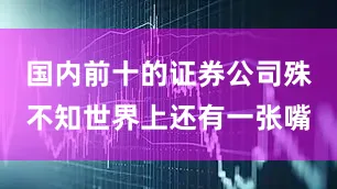 国内前十的证券公司殊不知世界上还有一张嘴