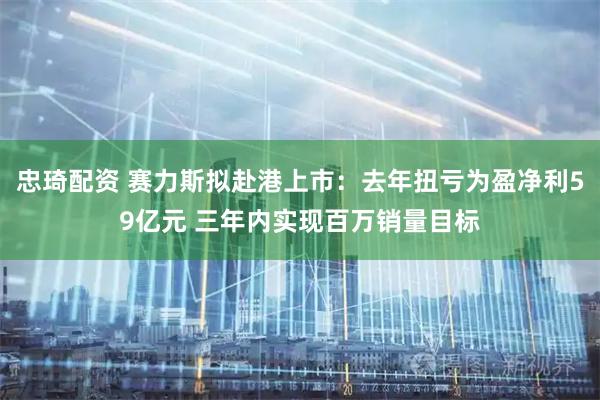忠琦配资 赛力斯拟赴港上市：去年扭亏为盈净利59亿元 三年内实现百万销量目标